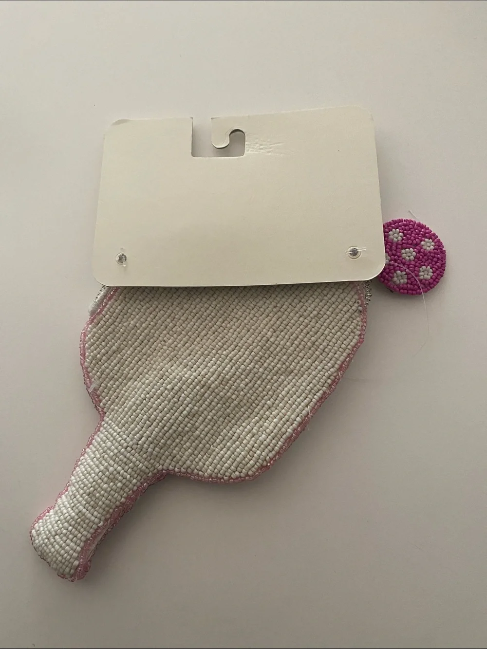 SOL & ME Beaded Pink & Green Paddle Key/Card Holder - Picture 2 of 2